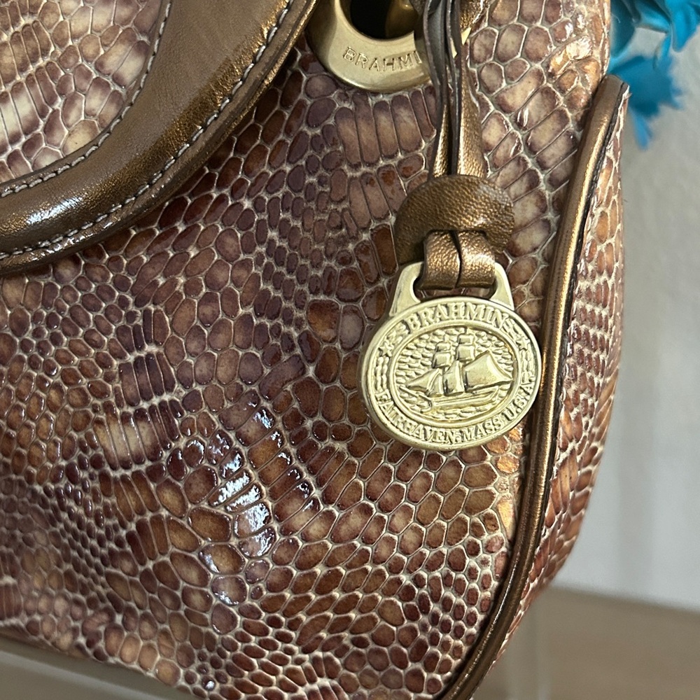 BRAHMIN Simone Patent Python Wide Shoulder Bag. - image 2